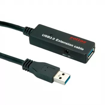 USB Cable ROLINE 12.04.1070 USB 3.2 Gen 1 10 m Black