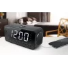 Clock radio Muse M-192 CR — digital clock, FM tuner, 1.8 inch LED display, black wood, AC 100–240V, AAA backup