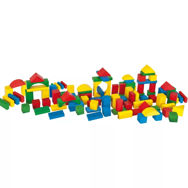 Eichhorn colourful wooden building blocks, Construction Toy