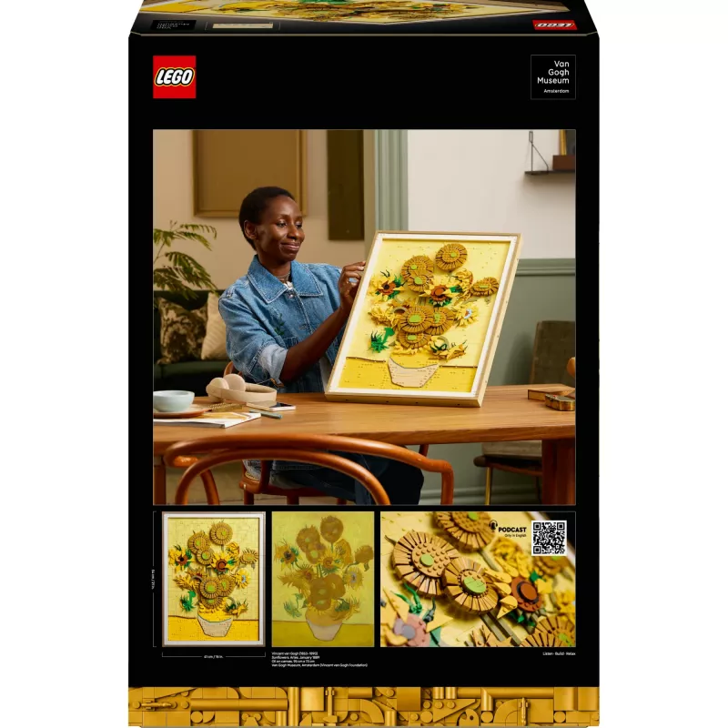 Wall mosaic set LEGO Art Vincent van Gogh Sunflowers 3D mosaic wall art set 2615 pieces 540×410×50 mm