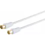 Coaxial cable ShiverPeaks 80025-128G, 5 m, IEC to IEC, white