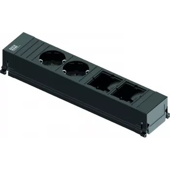 Power extension Bachmann 916.0601 0.1 m 2 AC outlet(s) Black