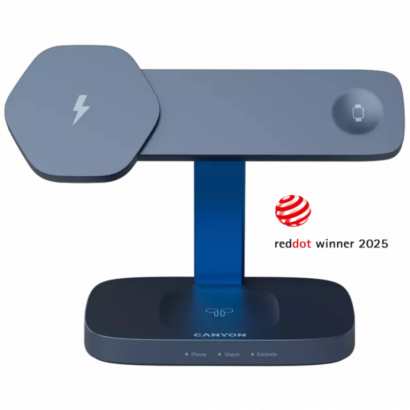 Wireless Charging Stand CANYON WCS-310 Canyon Dark Grey – Qi-compatible upright charger