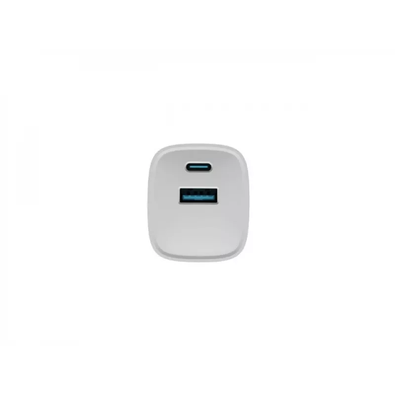 Wired mobile device charger NATEC NUC-2140, 30W, USB-C PD 3.0 + USB-A, Samsung AFC, White