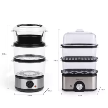 Salter EK5885VDE Compact 3-Tier Steamer