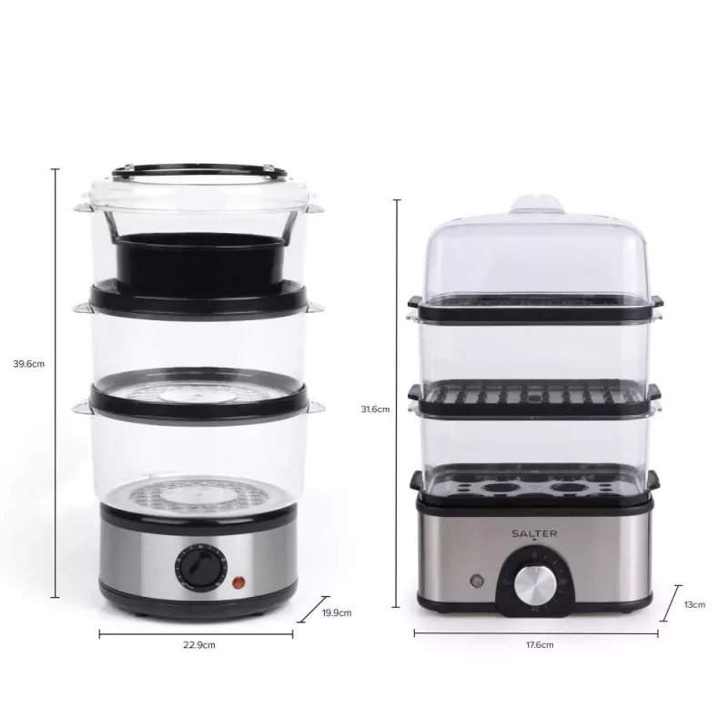 Salter EK5885VDE Compact 3-Tier Steamer