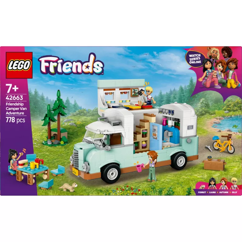 LEGO Motor Home set 42663 — LEGO Friends camper van, 778 pieces, 3 mini-dolls, age 7+