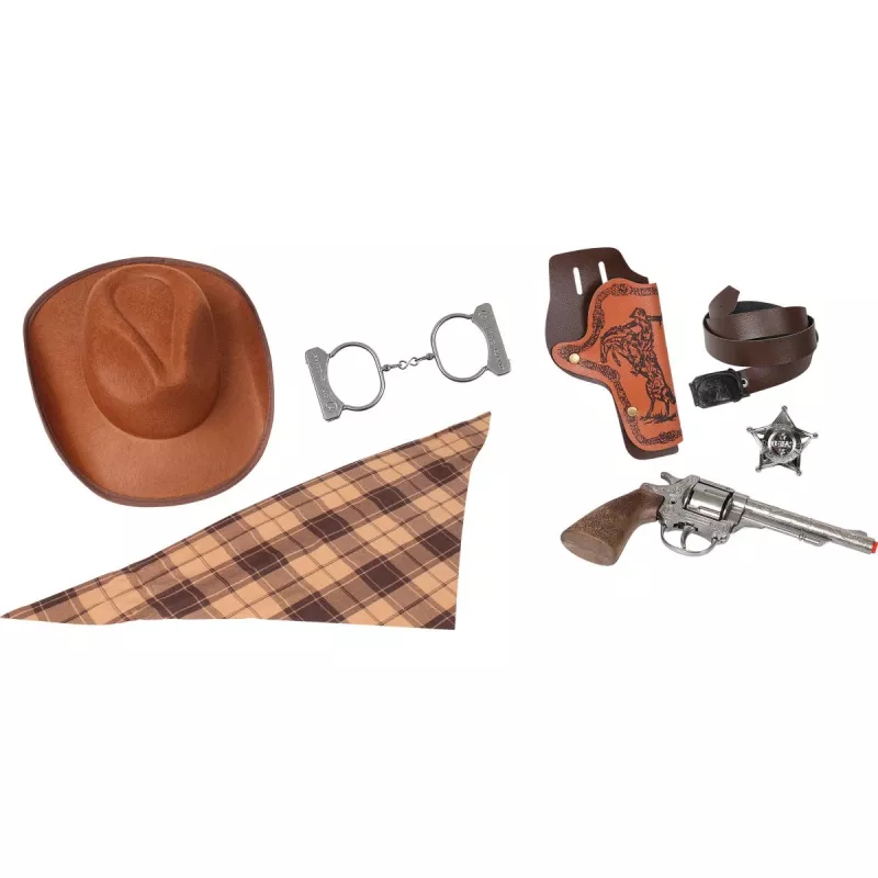 Toy cowboy set Pulio model 155880/0 with hat — Gonher accessory