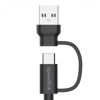 USB 3.2 Gen 1 (3.1 Gen 1) cable Speedlink SL-460101-BK, 3 m, USB A/USB C to USB C, black