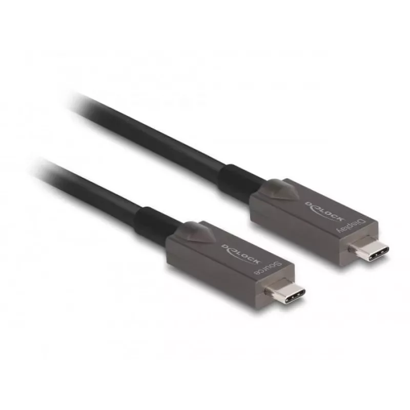 DeLOCK Active Optical USB-C Video + Data + PD Cable 10 m Black