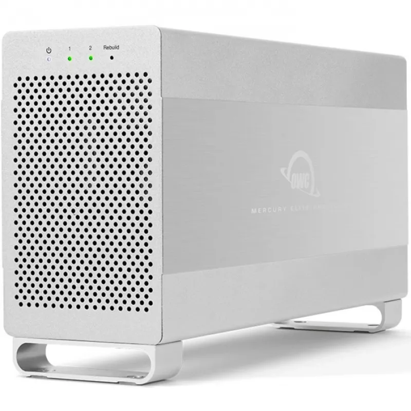 HDD enclosure OWC Mercury Elite Pro Dual White for 2× 3.5 inch SATA drives, RAID 0/1/SPAN, USB Type‑B