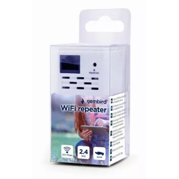 Network repeater Gembird WNP-RP300-03, 300 Mbps, 2.4 GHz, 3 dBi internal antenna, 1x RJ-45