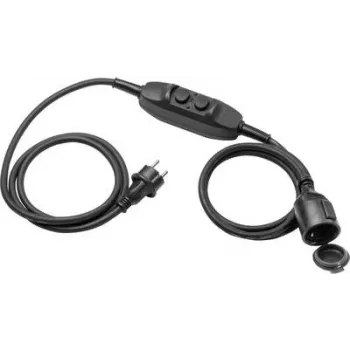 Extension cable AS Schwabe 45222 with RCD, 1.5 m length, grounded plug and socket