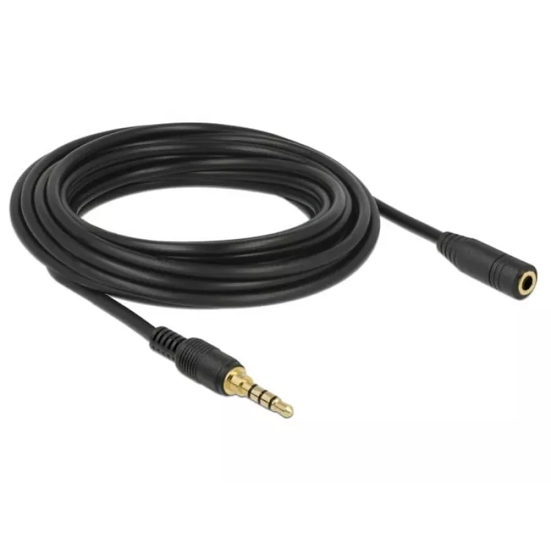 Audio Cable 3.5mm Male to Female DeLOCK 85635 5m Black