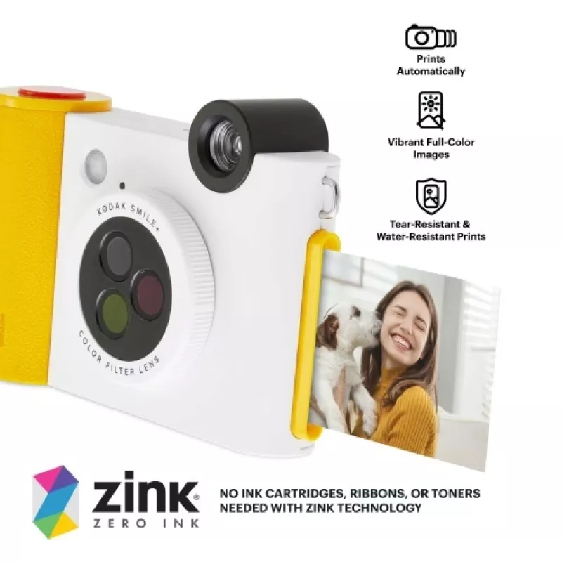 Kodak SMILE+ Instant Print Camera, 2x3'', White