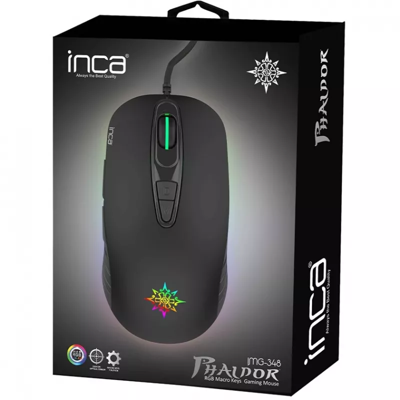 INCA Gaming Mouse IMG-348 3200 DPI. RGB. 7 Buttons. USB. SW retail