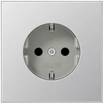 Socket outlet Jung AL 1520 CEE 7/3, aluminium housing, 250 V, 16 A, 70×70 mm