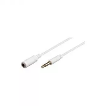 Wentronic Goobay 3,5mm-jack-Extension Cable, White, 5 m - jack 3,5 mm-Plug (4-Pin, Stereo) > jack 3,5 mm-Socket (4-Pin, Stereo) (62364)