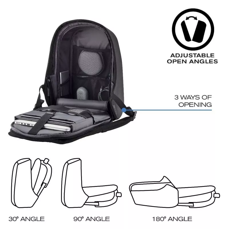 Backpack XDDESIGN Bobby Hero Small, anti-theft, 11.5 L, tablet up to 12.9 inch, PET/foam, black