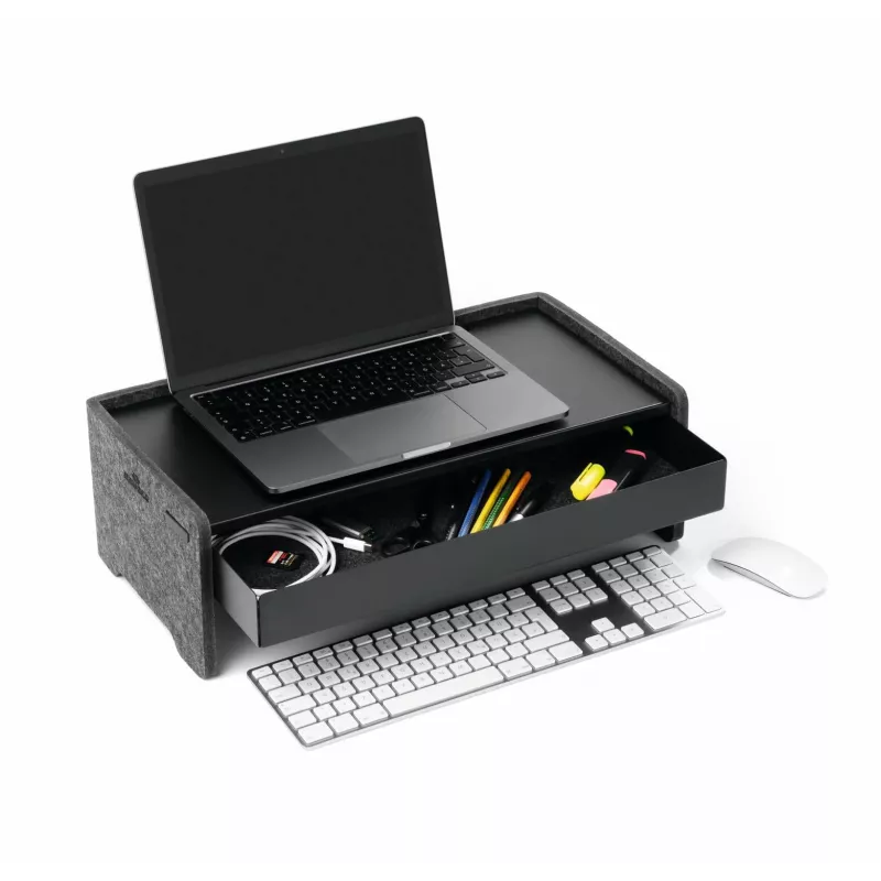 DURABLE Monitor Stand Drawer EFFECT Black Metal 468x221x53 mm