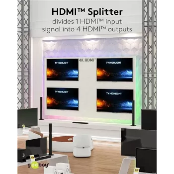 Goobay HDMI™-Splitter 1 to 4 (4K @ 60 Hz) (58483)