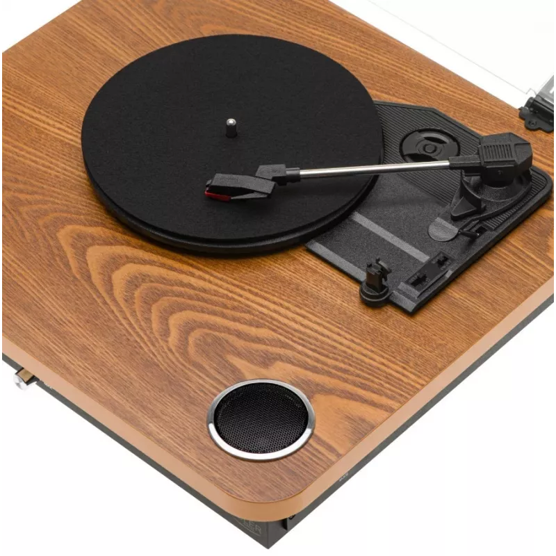 Analogue belt-drive turntable Adler AD 1914 with USB port, ceramic platter, DC motor, 33 1/3 rpm, Bluetooth 5.4, RCA outputs, built-in speakers