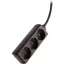 Power strip AS Schwabe 13912 black with safety contact — no switch