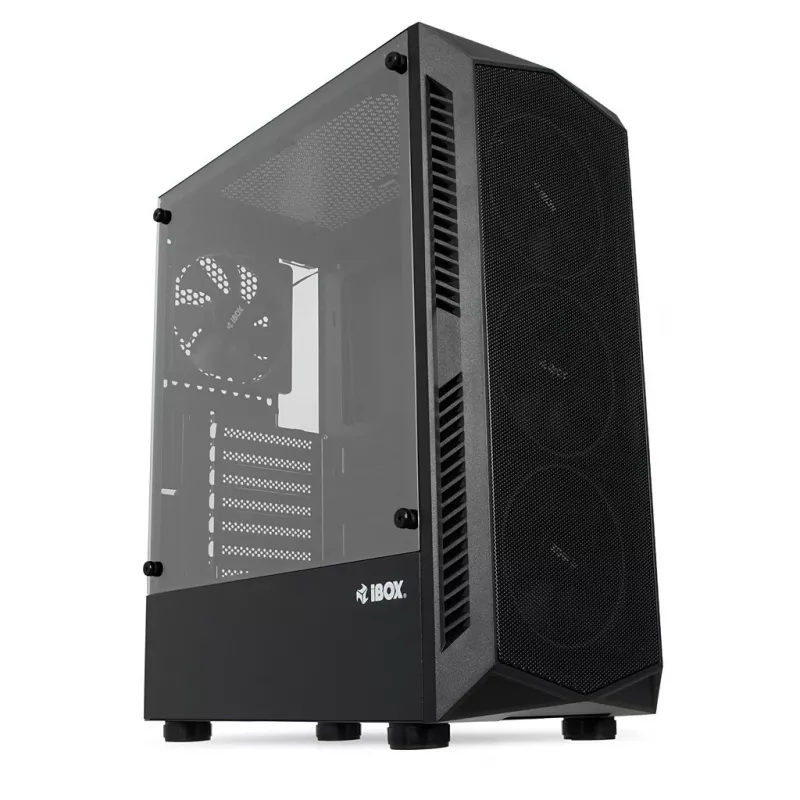 PC Case IBOX LUPUS 27 Midi Tower ATX, tempered glass, RGB, 455×200×380 mm, supports ATX, GPU up to 32 cm
