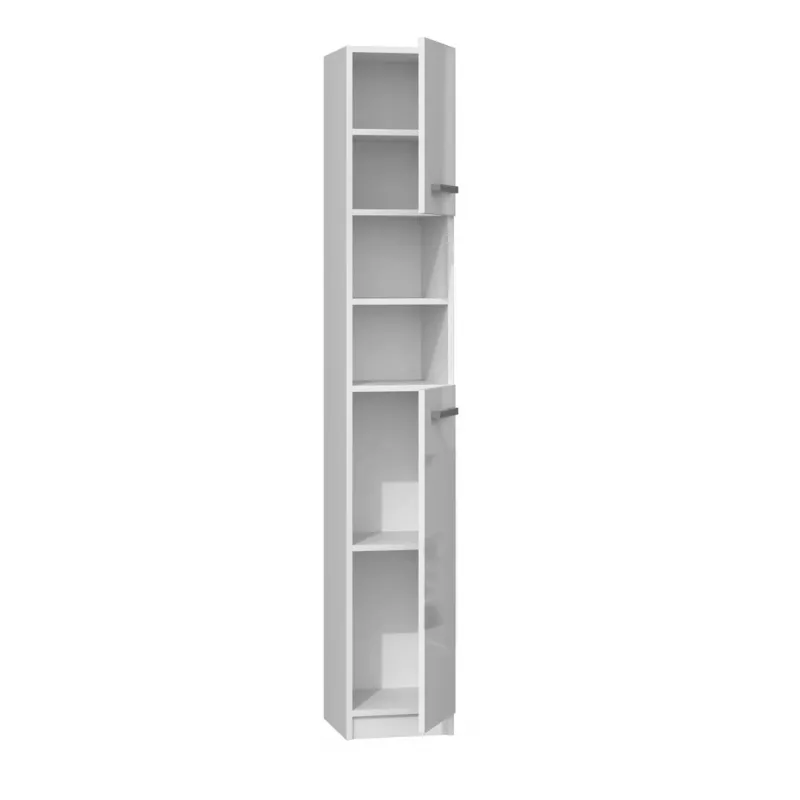 Topeshop MARBELA white gloss bathroom storage cabinet White