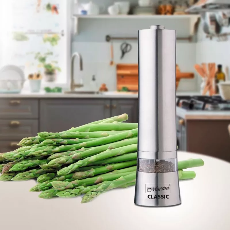 Electric spice grinder Maestro MR-1722 200W stainless steel, battery countertop mill with ceramic burr