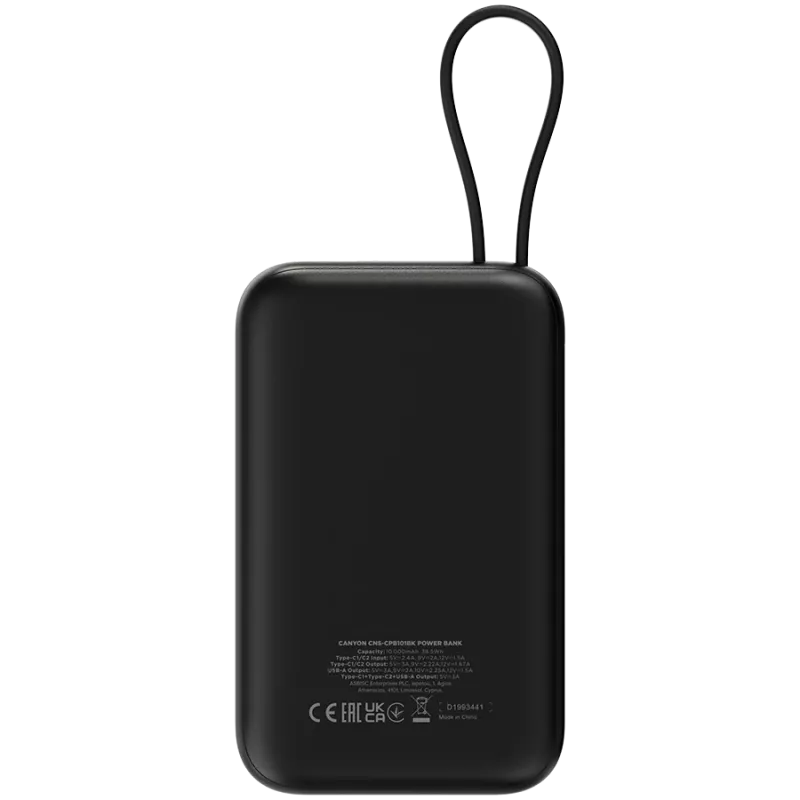 OnPower 101 built-in cable 10000 mAh PD22.5W Black