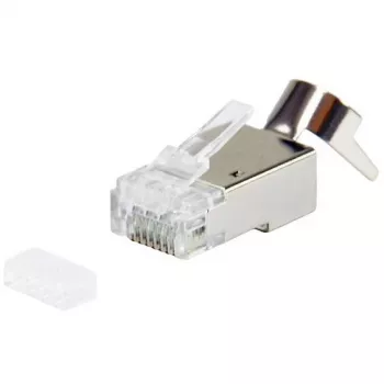 Shielded RJ45 plug EQUIP Cat 8.1, male, silver, 50 pcs, 11.7×22.5 mm, 3.7 g