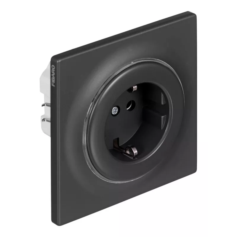 Electrical socket outlet Type F Fibaro FGWOF-011-8, 1 socket, 110–230 V, 50/60 Hz, black