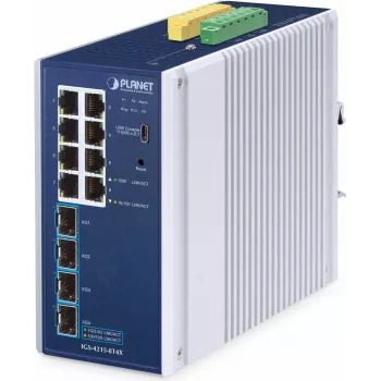 Managed Switch PLANET IP30 Industrial L2/L4 8-Port Gigabit Ethernet