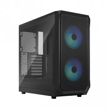 Fractal Design Focus 2 RGB Tempered Glass Mid Tower ATX PC Case - Black
