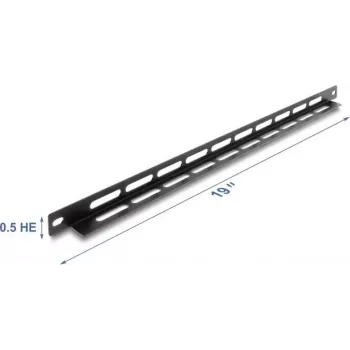 Mounting kit DELOCK 67460 black metal L-form 19 inch 0.5U panel with cable-tie attachment