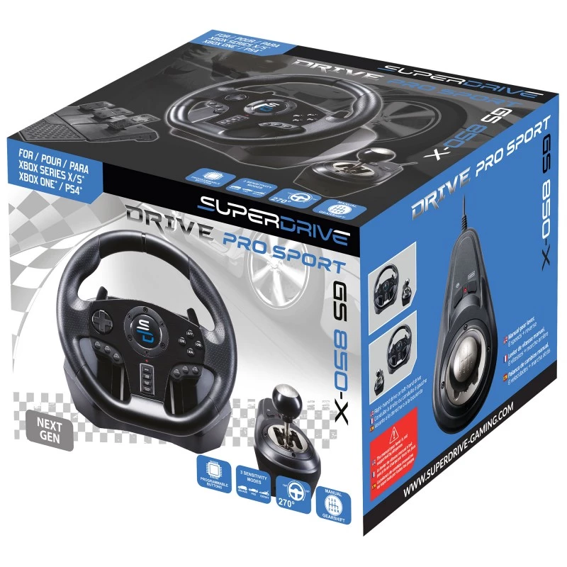 Steering wheel + Pedals Subsonic GS850-X Black 270° rotation USB