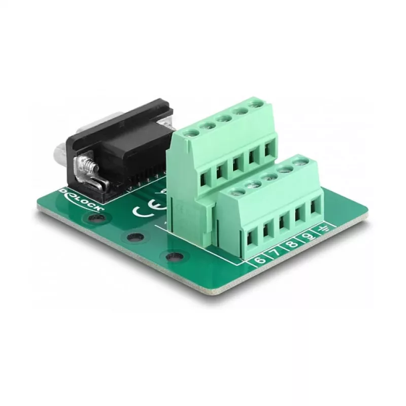 DeLOCK D-Sub 9 pin female to Terminal Block for DIN rail 51mm 58mm 30mm