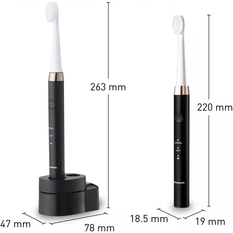 Electric toothbrush Panasonic EW-DM81-K503 with sonic technology, 2 brush heads, 2 modes, rechargeable