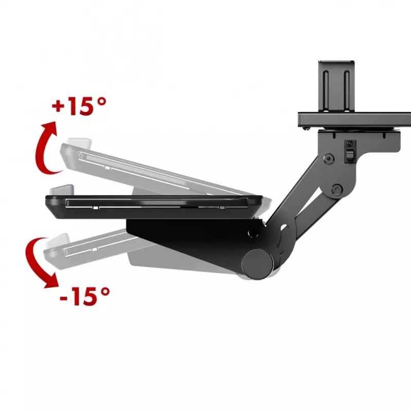 Maclean under-desk keyboard holder, adjustable, max. 5kg, black, MC-156 B