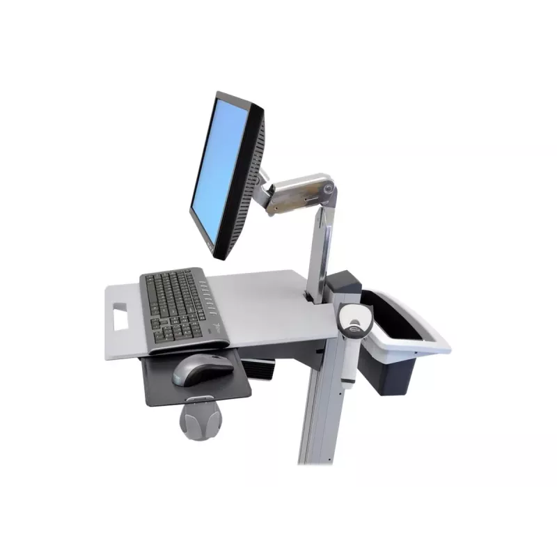 Ergotron Neo-Flex Basket and Handle Kit - Mounting Kit (handle, basket) - two-stage Grey - cart-mountable - for P/N: 24-205-214, 24-206-214 (97-545)