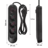 Power strip MACLEAN MCE394 B — 3 sockets + 3×USB A, 110–240V, 2.1A USB, 2500W, 1.5 m cable, black