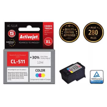 Ink cartridge ActiveJet AC-511R compatible for Canon CL-511, dye-based CMY, high (XL) capacity 12 ml, single pack