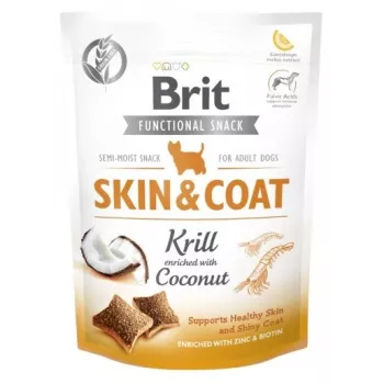 Dog treat Brit Dog Skin & Coat Krill Coconut 150 g — dietary solid snacks for adult dogs, krill flavor, gluten‑free