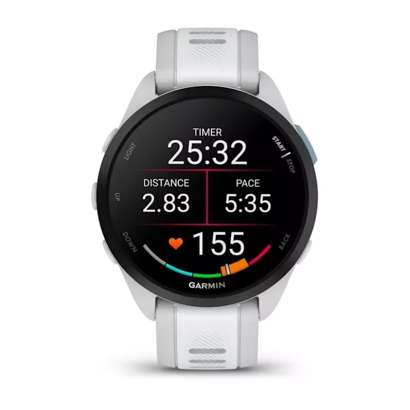 Smartwatch GARMIN Forerunner 165 Music — GPS, 1.2 inch AMOLED, 43 mm case, 11-day battery, 5 ATM, 4 GB, Grey