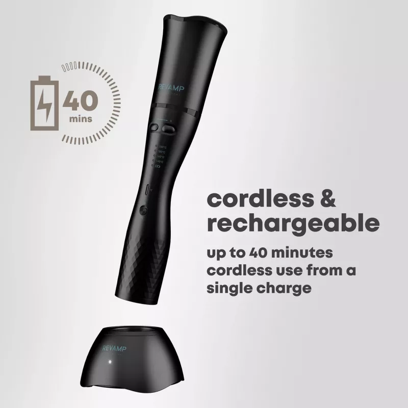 Cordless Curler Revamp CL-2500-EU2 Progloss Liberate — rechargeable cordless hair curler, portable styling device