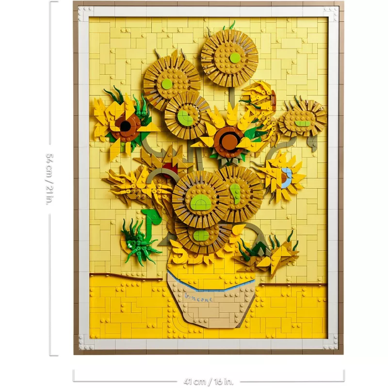 Wall mosaic set LEGO Art Vincent van Gogh Sunflowers 3D mosaic wall art set 2615 pieces 540×410×50 mm