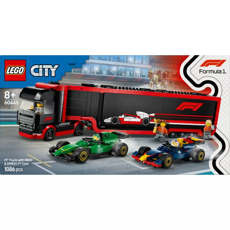 LEGO CITY 60445 F1 - Truck with RB20 & AMR24 F1 Cars