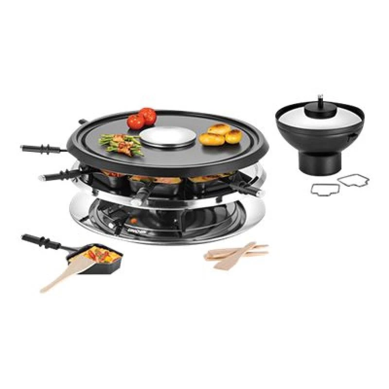 Unold 48726 raclette grill 8 person(s) 1300 W Black, Stainless steel