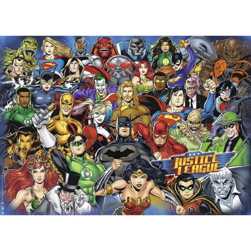 Jigsaw Puzzle Ravensburger Challenge DC Comics 1000 pieces, premium interlocking pieces, finished size approx. 68 x 49 cm